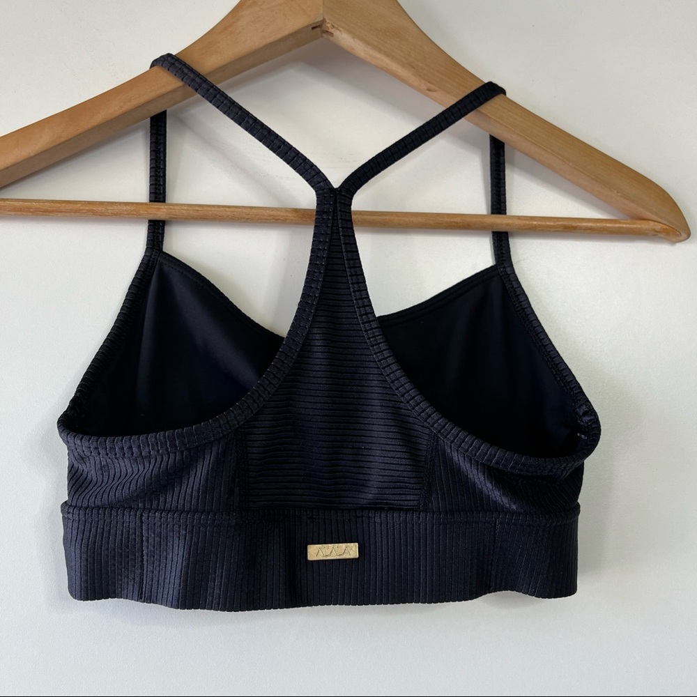 Alala rays rib black wet look Athletic sports bra - Picture 4 of 8